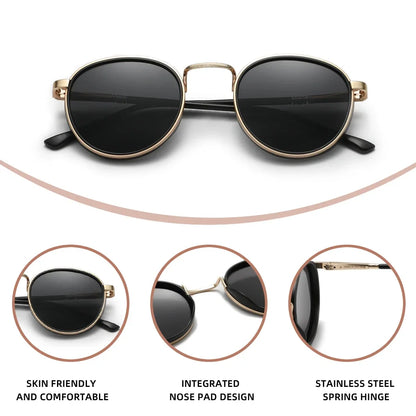 KINGDREAM Polarized Round Frame Sunglasses UV400