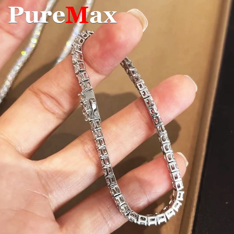 Moissanite Tennis Chain Bracelets 925 Sterling Silver