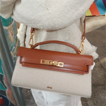 Crocodile Embossed Shoulder Bag in Pu Leather