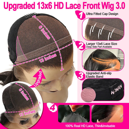 HD Lace Frontal Wig 250% Density Straight Human Hair