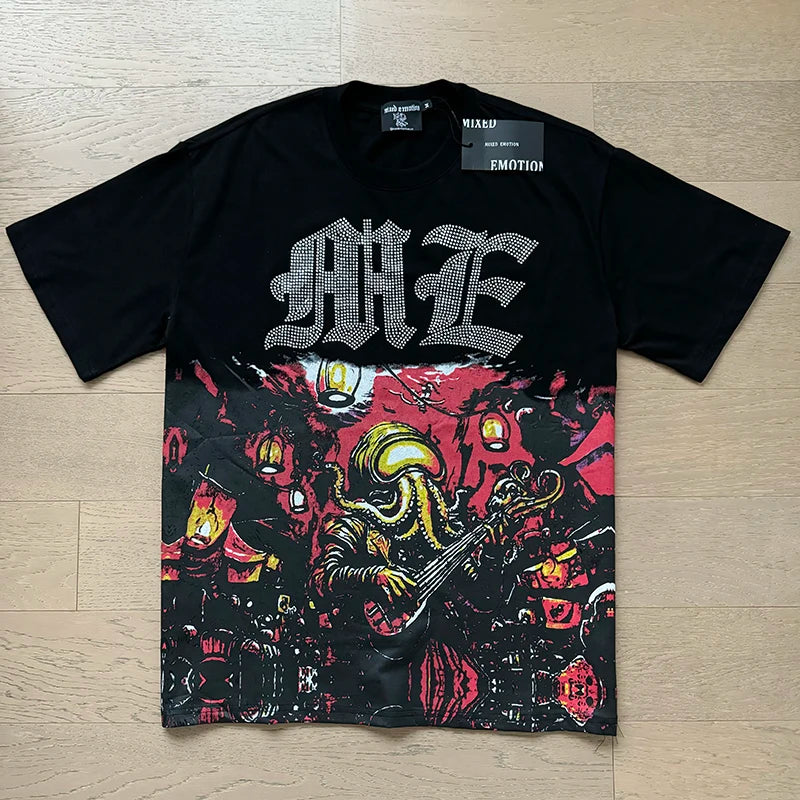 Mixed Emotion Cotton T-Shirt for Couples with Angel Print
