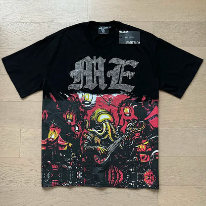 Mixed Emotion Cotton T-Shirt for Couples with Angel Print