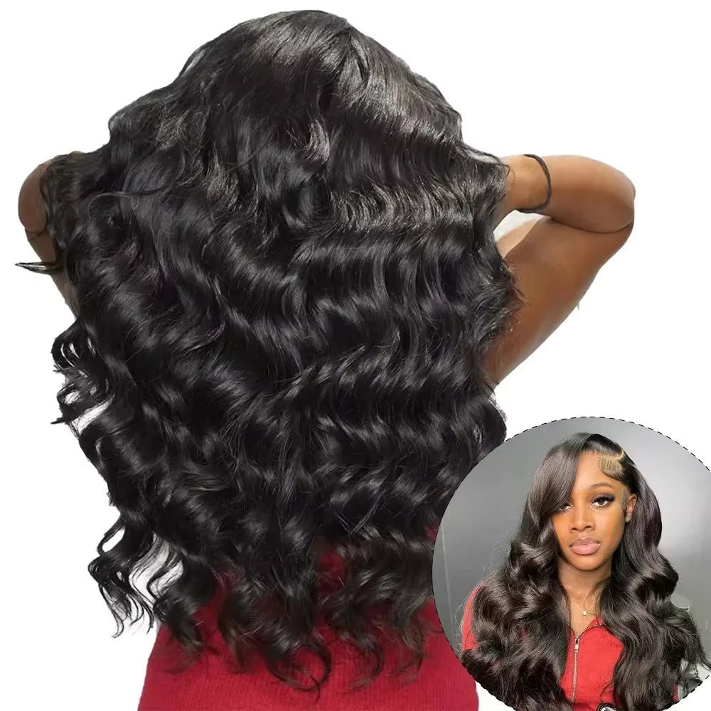 Body Wave Lace Frontal Wig 200 Density Human Hair 42 44 Inch