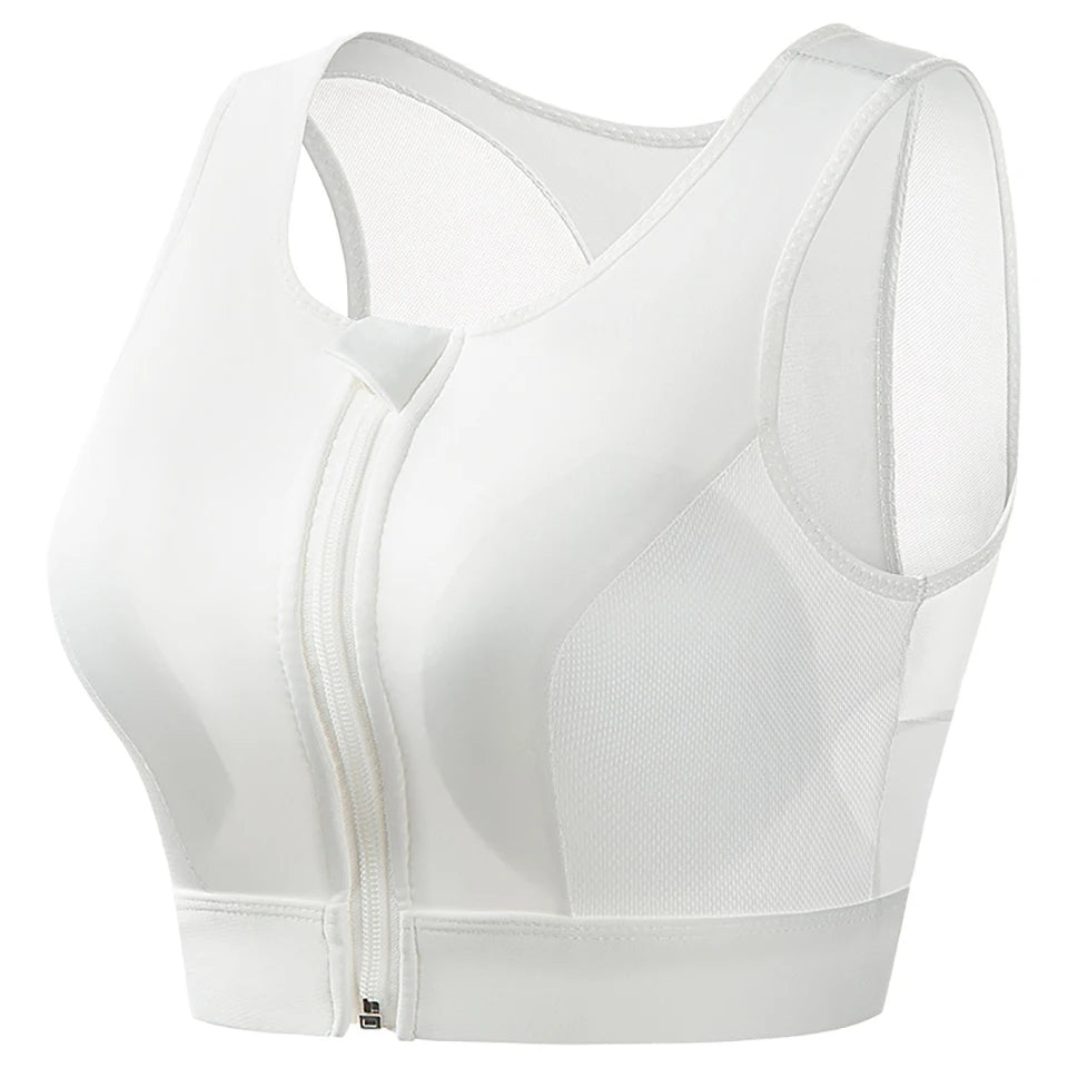 Plus Size Padded Front Closure Sports Bra for Women