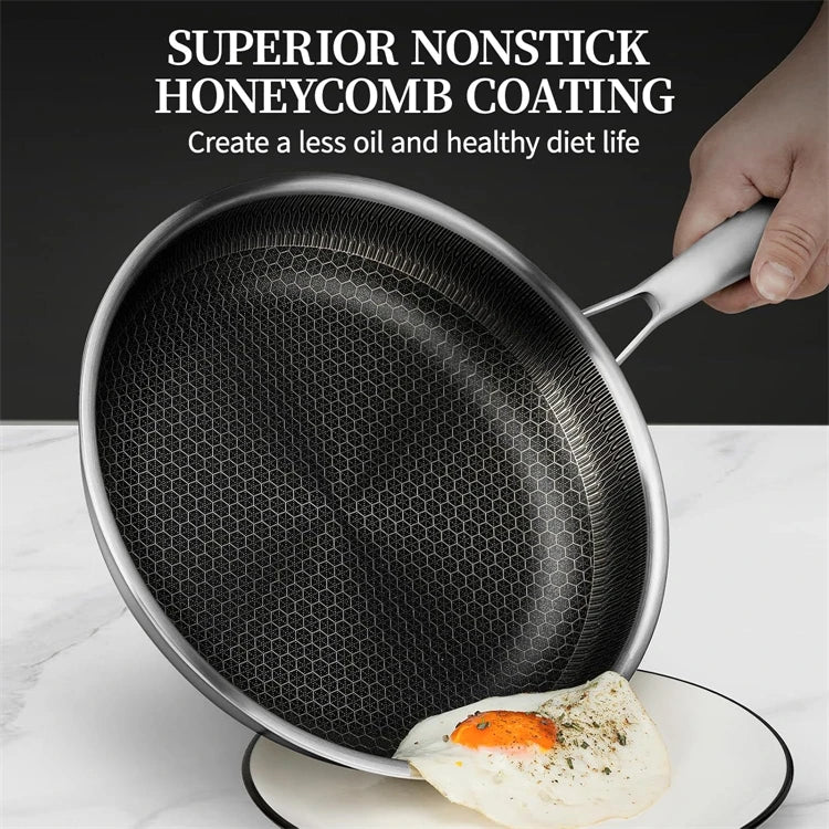 Stainless Steel Non Stick Frying Pan with Lid 28cm