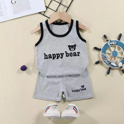 Children's Cotton Vest Set with Shorts for Summer
