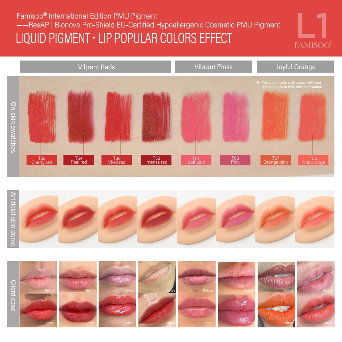 FAMISOO 5ML Permanent Makeup Pigment for Lips and Eyebrows