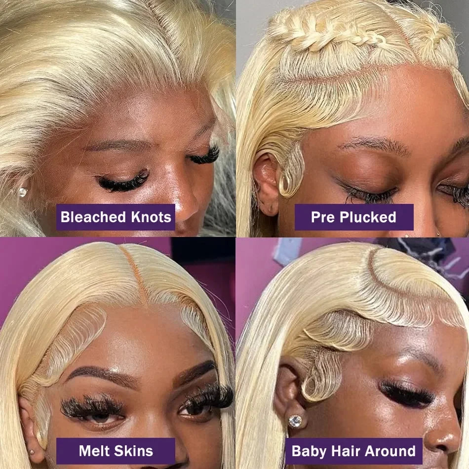 613 Blonde Human Hair Lace Front Wig 30 Inch Straight