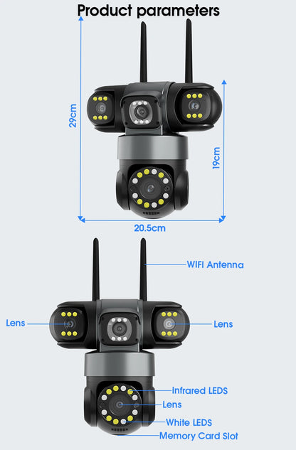 10K 20MP Outdoor WiFi PTZ Security Camera with 360° Zoom