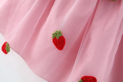 Baby Girl Summer Cherry Mesh Dress