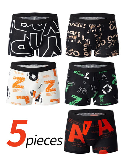 Men's Black Gold Printed Boxer Underwear 5/10 Pack
