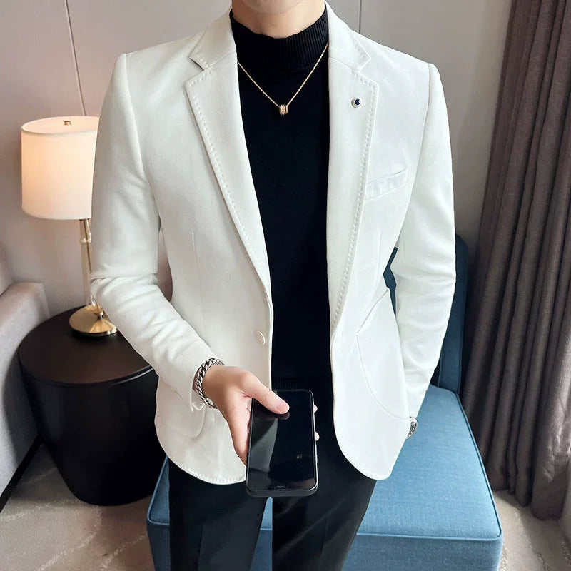 Men's Slim Fit Velvet Blazer Coat for Business and Weddings