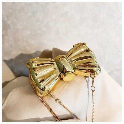 Golden Acrylic Round Clutch Purse for Parties