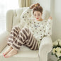 Winter Flannel Couple Pajamas Robe in Coral Velvet