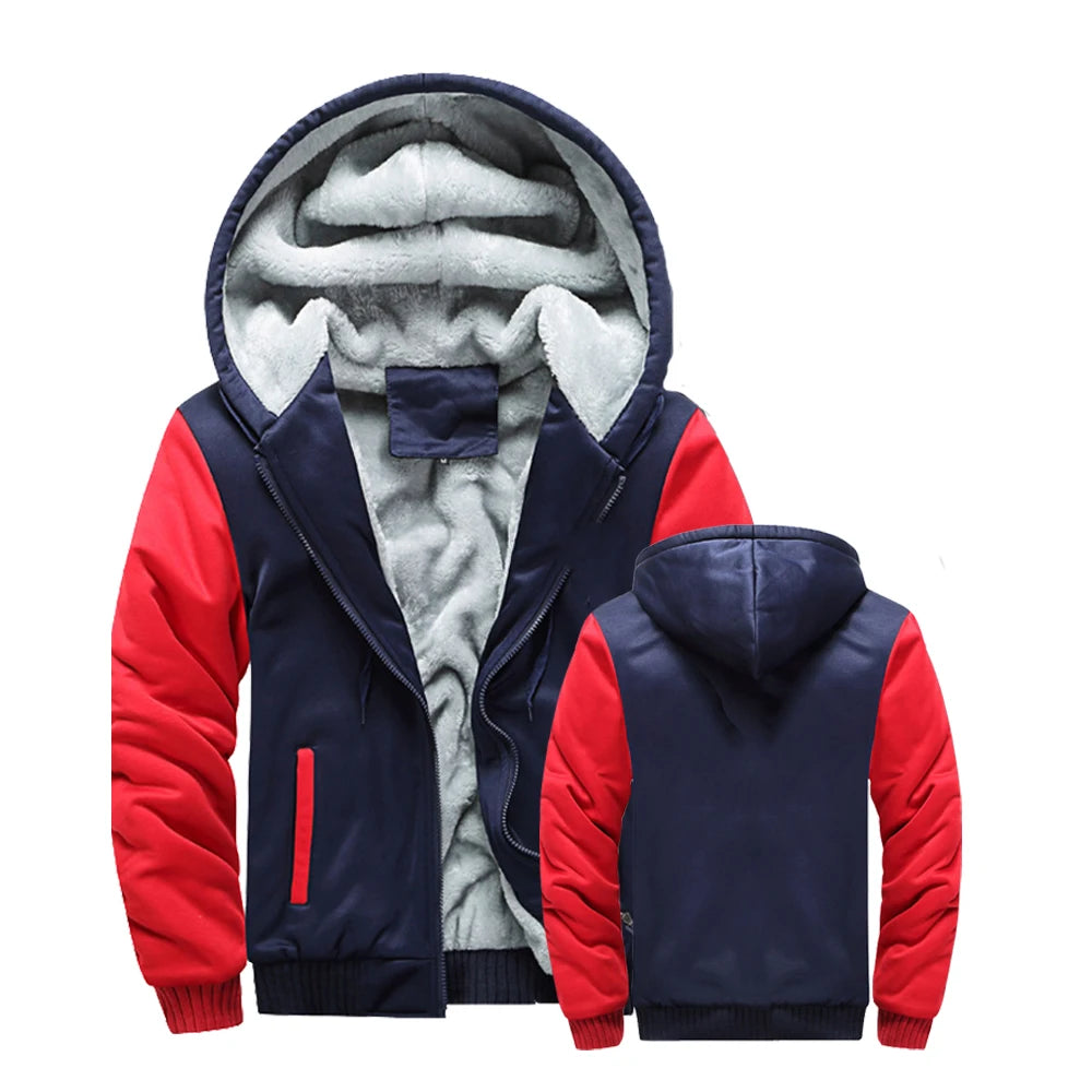 Men's Thick Fleece Hooded Winter Jacket