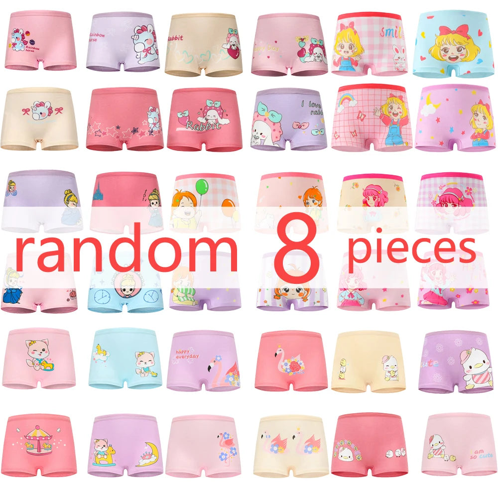 Cotton Cartoon Unicorn Print Girls Panties Set