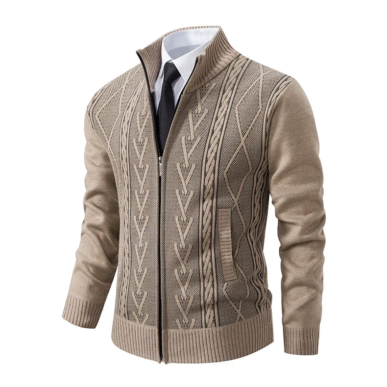 Men's Casual Knitted Sweater Coat in Cashmere Blend