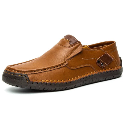 Men's Genuine Leather Slip-On Loafers Casual Shoes