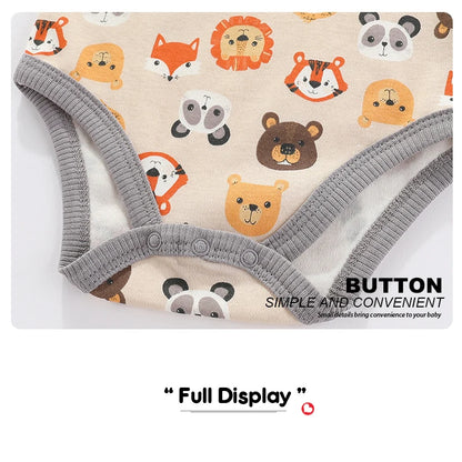 Kiddiezoom Cartoon Baby Bodysuits 100% Cotton 4pcs