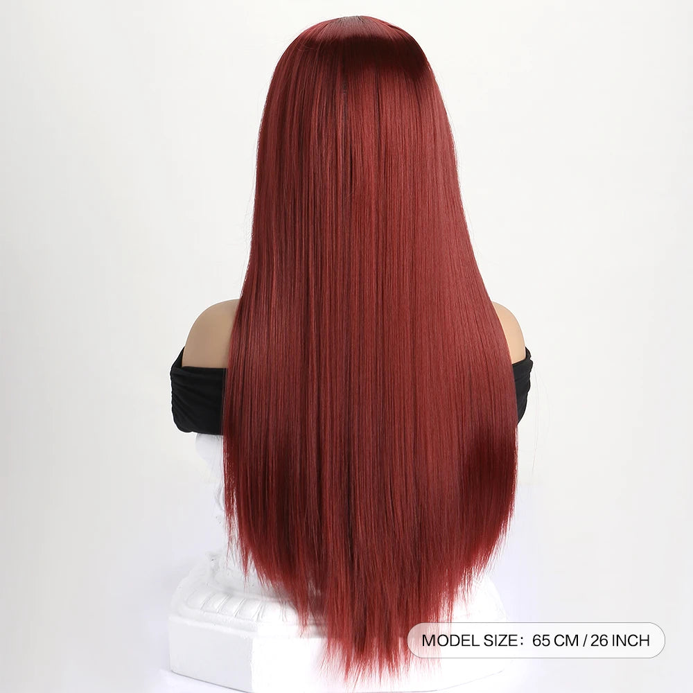 26 Inch Long Straight Synthetic Wig for Women