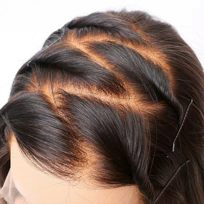 220 Density Bone Straight HD Lace Frontal Wig Natural Black