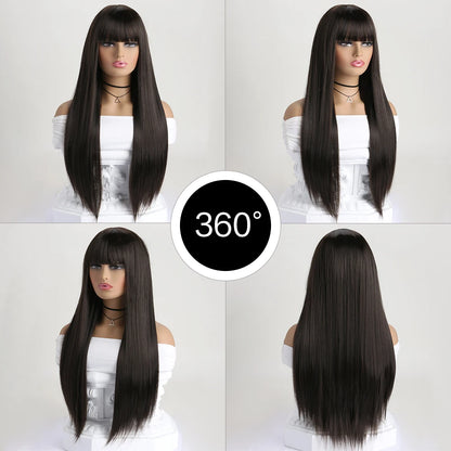 26 Inch Long Straight Synthetic Wig for Women