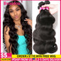Beaufox Body Wave Brazilian Hair Weave Bundles 8-32 Inch Jet Black