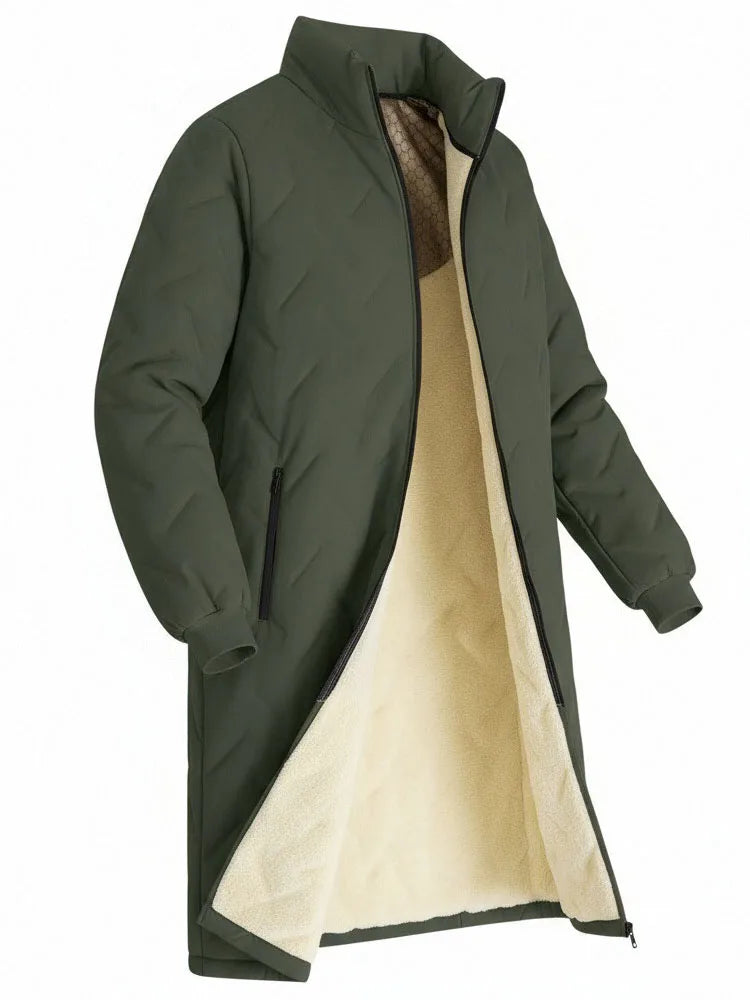 Mid-Length Quilted Padded Jacket for Men