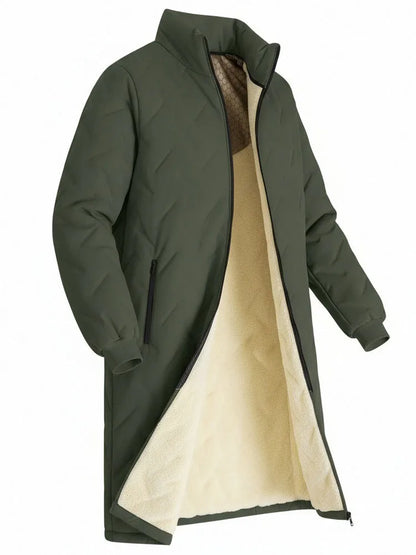 Mid-Length Quilted Padded Jacket for Men
