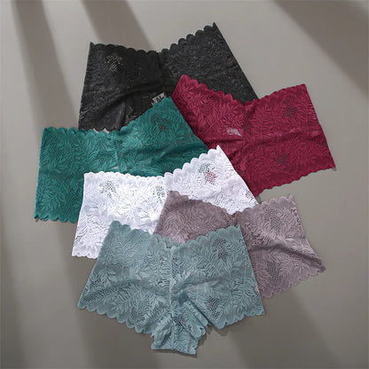 FINETOO Lace Boyshort Panties Set for Women S-XL
