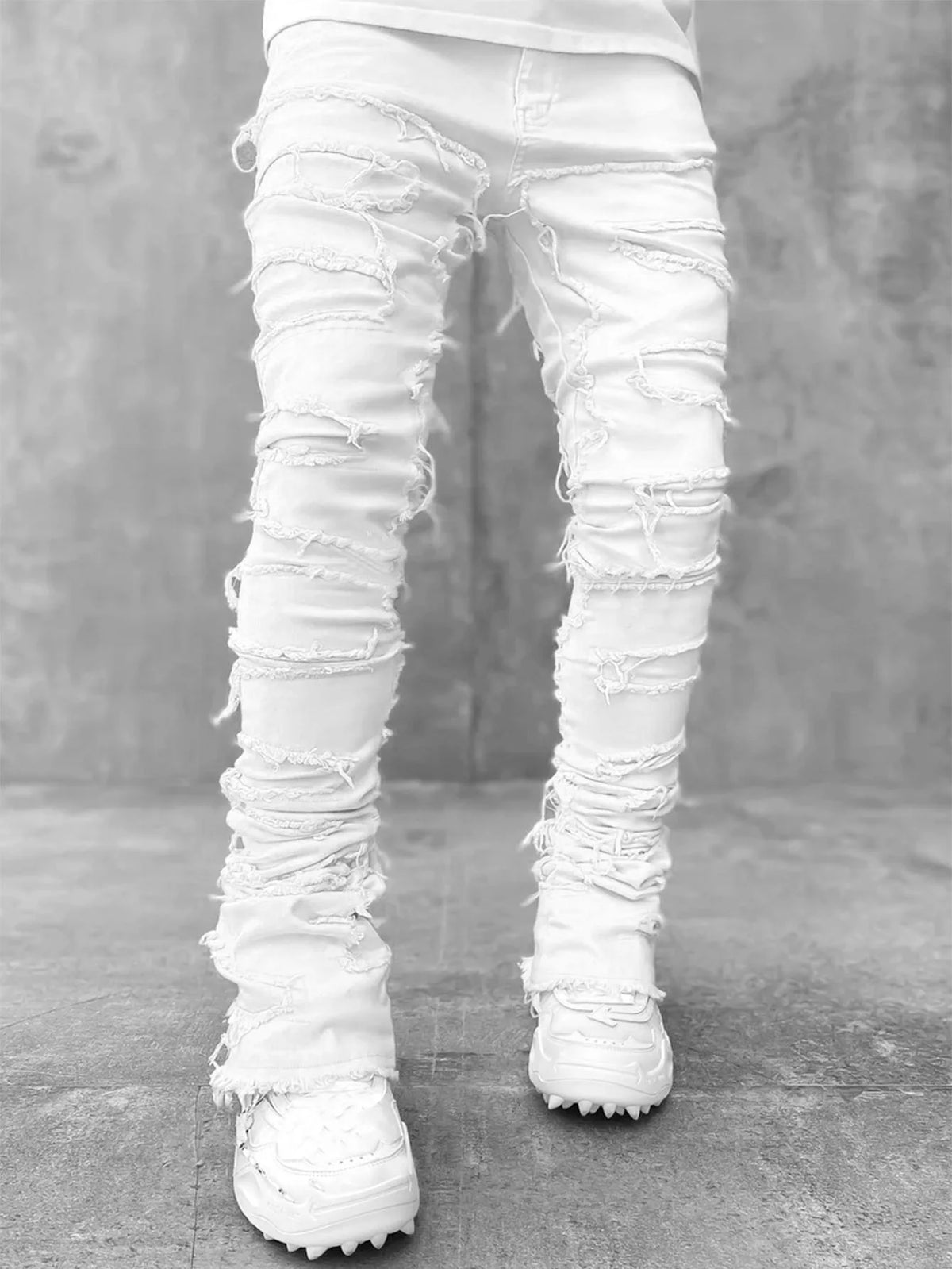 Men's Ripped Distressed Denim Jeans Casual Pants