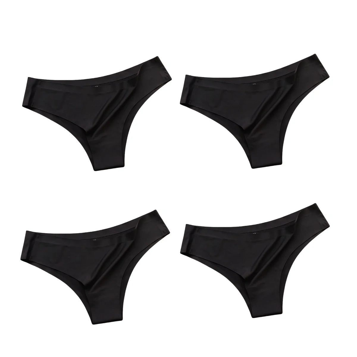 4PCS Seamless Brazilian Panties Cool Ice Silk Low Waist