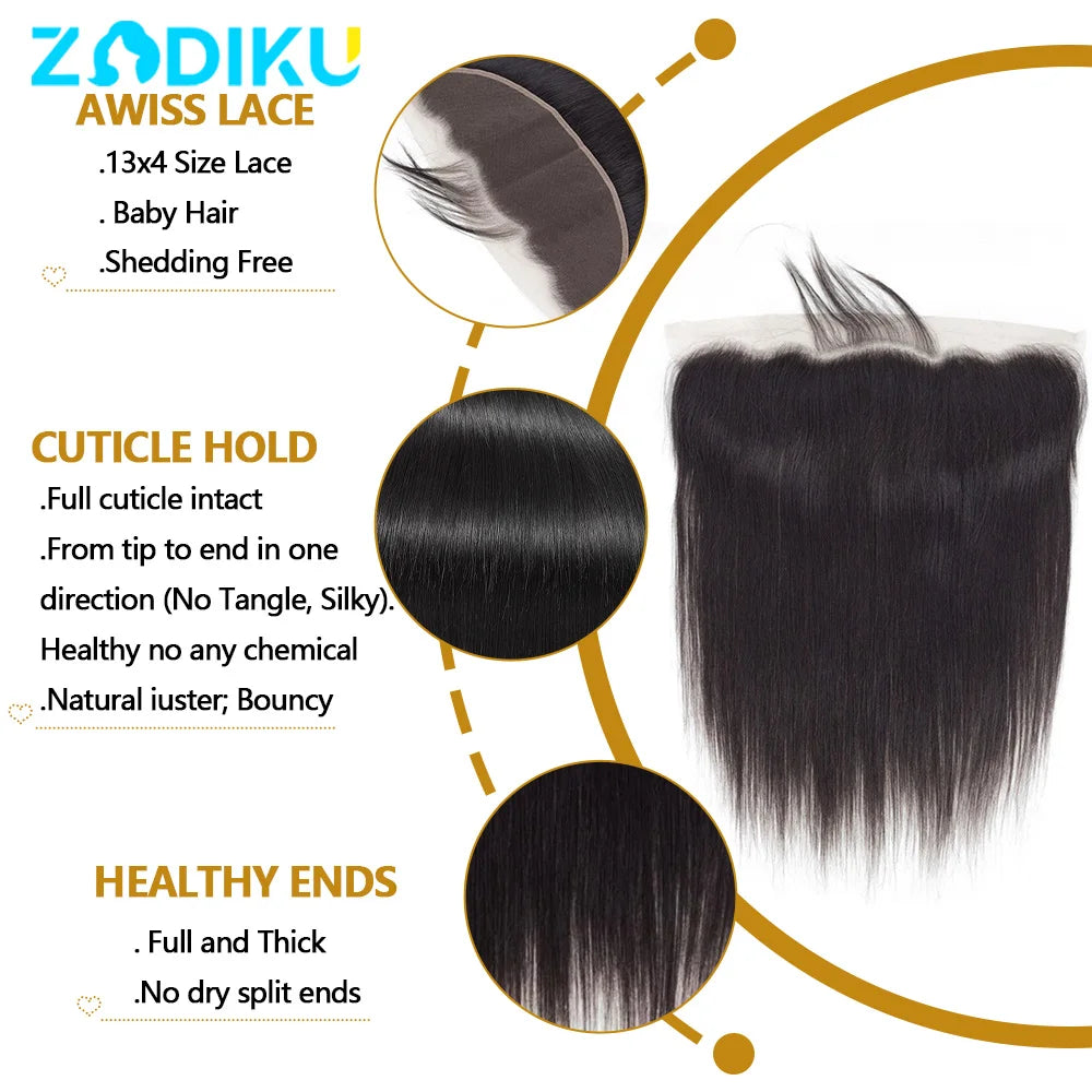 Transparent Lace Closure Straight 100% Brazilian Hair