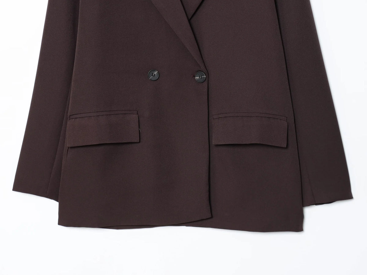 Elegant Double Breasted Blazer Coat for Women