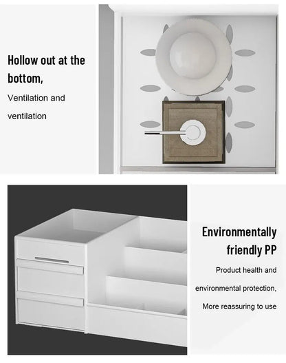 White Plastic Drawer Makeup Storage Box