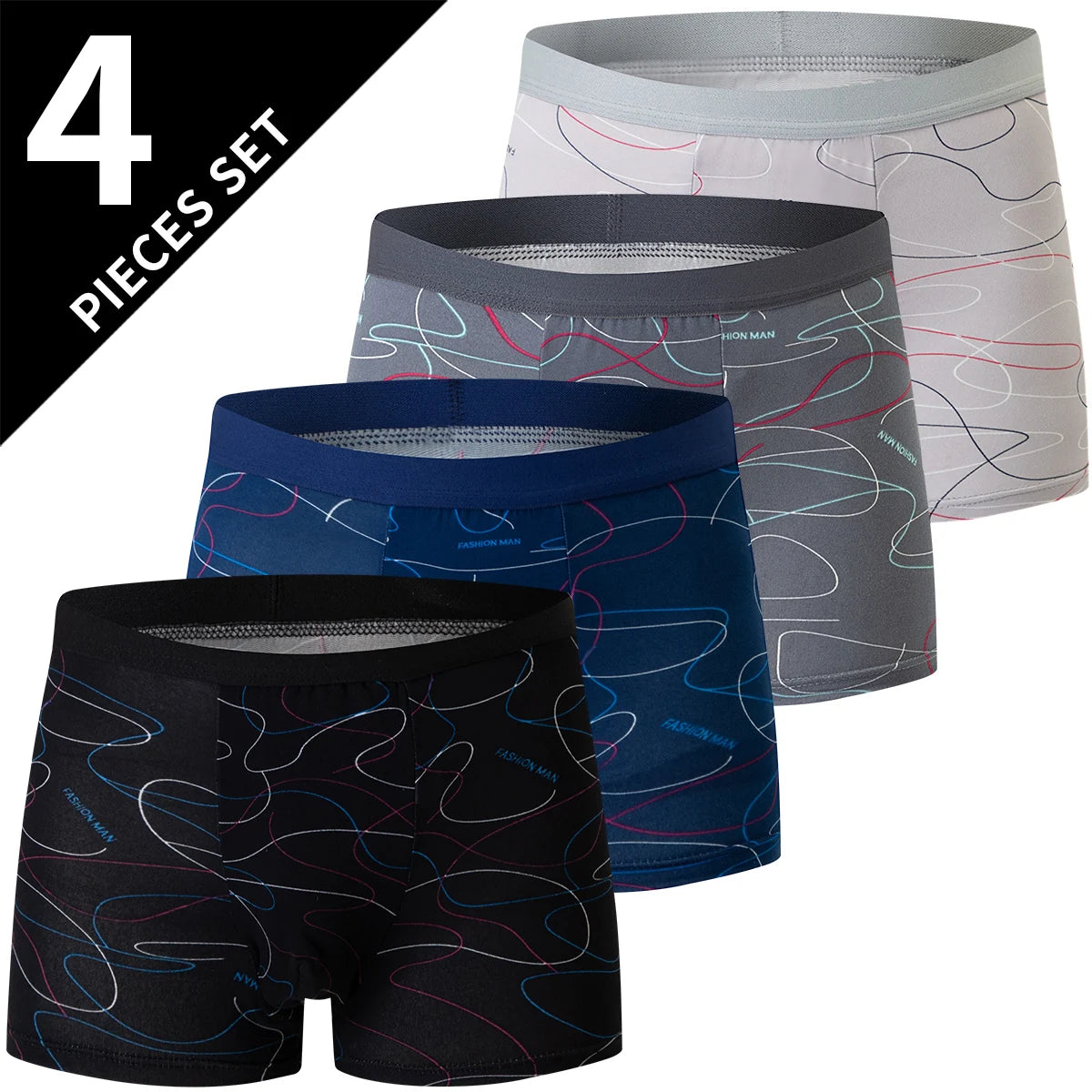 Men's Printed Fashion Boyshorts Plus Size Swim Trunks