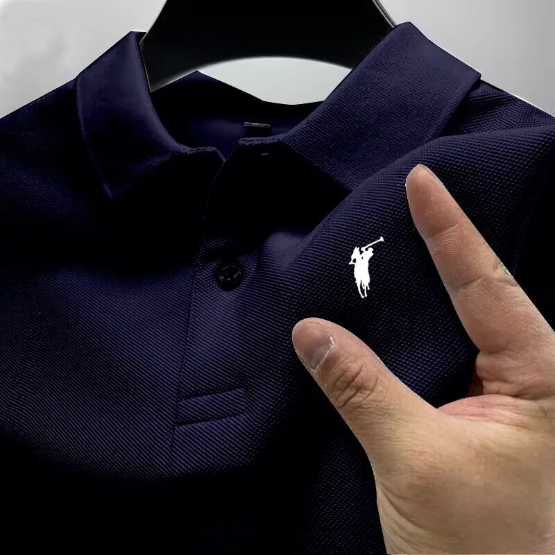 Men's Short-Sleeved Printed Polo Shirt in Polyester