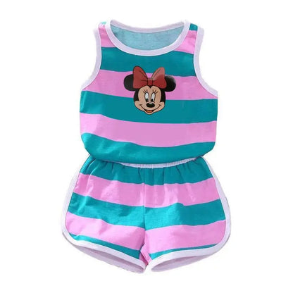 Cartoon Printed Vest and Shorts Set for Kids