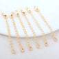 14K Gold Color Brass Drop Extender Chain 6PCS