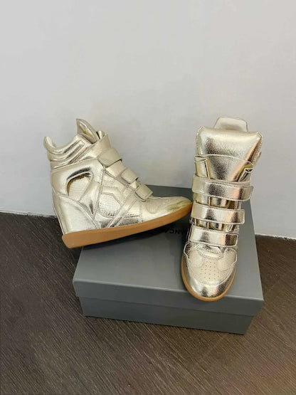 Women's Genuine Leather Ankle Boots with Hidden Heel