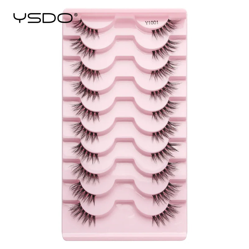 YSDO 5/10 Pairs Natural Soft Black Half Lashes