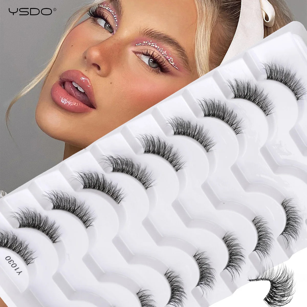 YSDO 5/10 Pairs Natural Soft Black Half Lashes