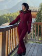 Women's Ski Suit with Fur Hood and Zippers