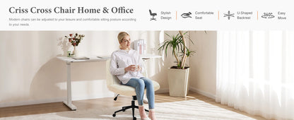 JHK Armless PU Leather Office Chair with Wheels