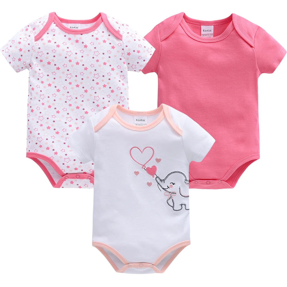 Cotton Lion Print Baby Bodysuit Set for Boys