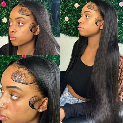 Hd Lace Frontal Wig 30 Inch Bone Straight Human Hair