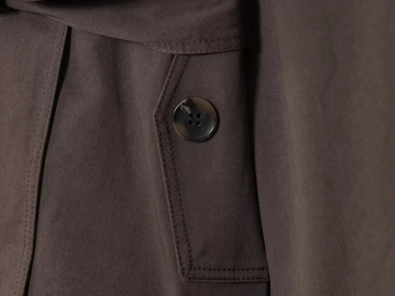 Women's Casual Double-Breasted Trench Coat in Maillard Color