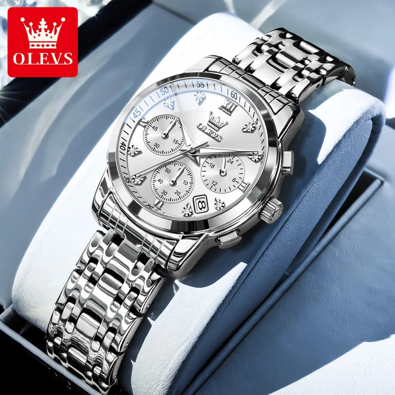 OLEVS 2858 Luxury Quartz Women Watch with Diamonds