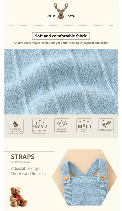 Sleeveless Knitted Baby Romper Set for Newborns