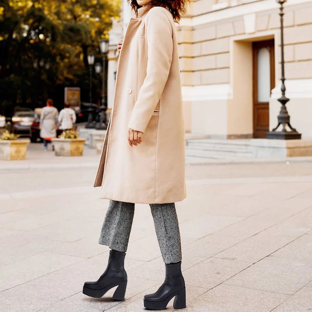 Gothic Square Toe Ankle Boots for Women
